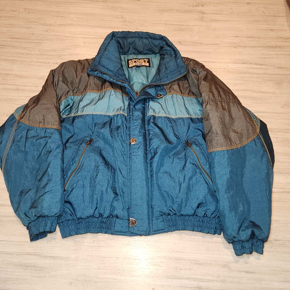 Vintage Sports Club Coat Men's Blue Size Large